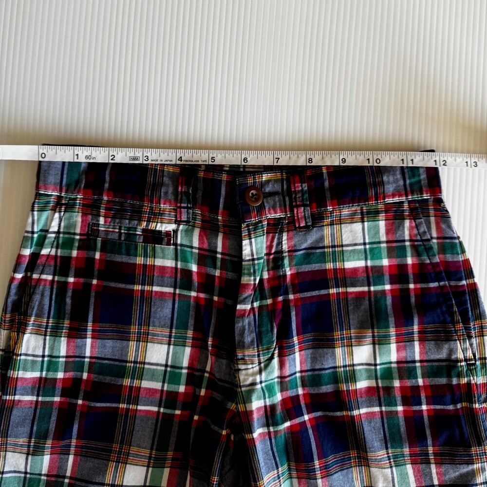 Polo Ralph Lauren Boys 8 Madras Plaid Cotton Shorts Navy Red Green Preppy Summer - Picture 8 of 12